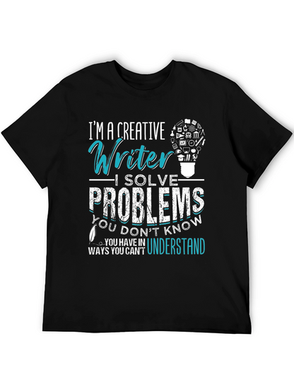 Camiseta Negra con Diseño para Escritores Creativos