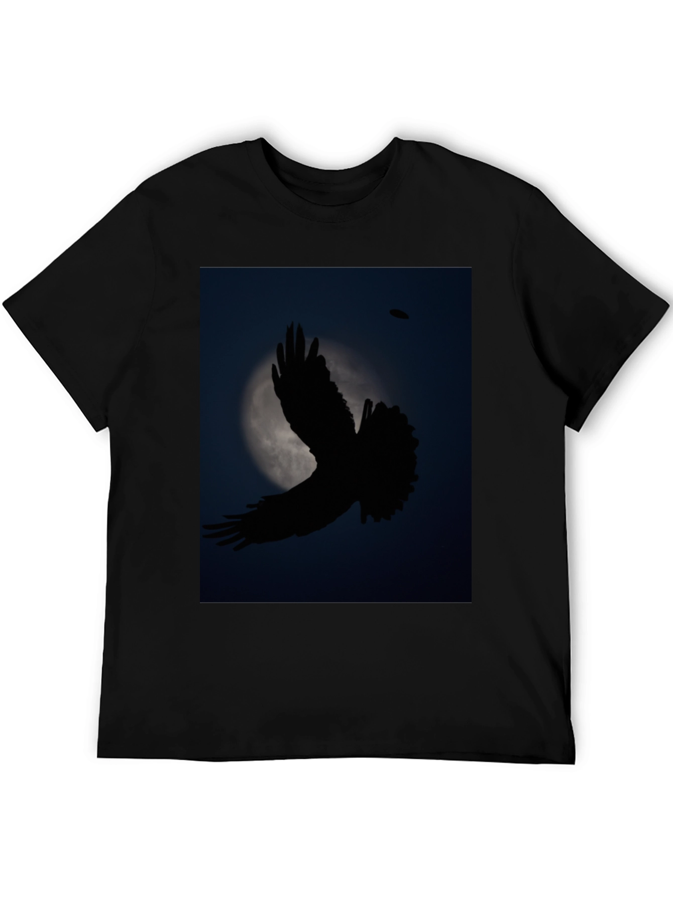 Camiseta Negra con Diseño de Ave Nocturna