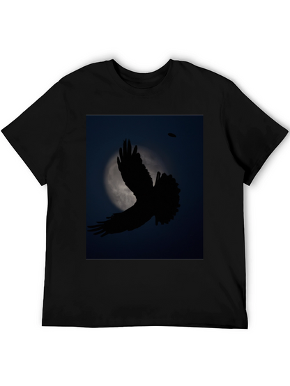Camiseta Negra con Diseño de Ave Nocturna