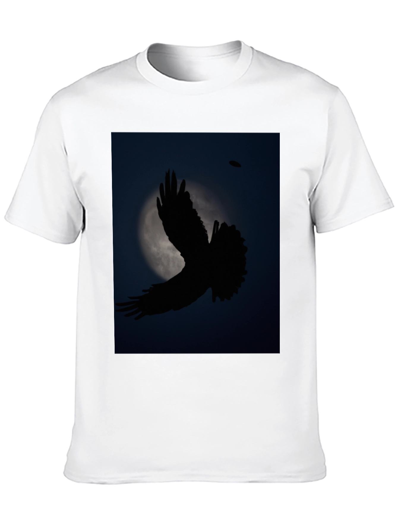 Camiseta Negra con Diseño de Ave Nocturna
