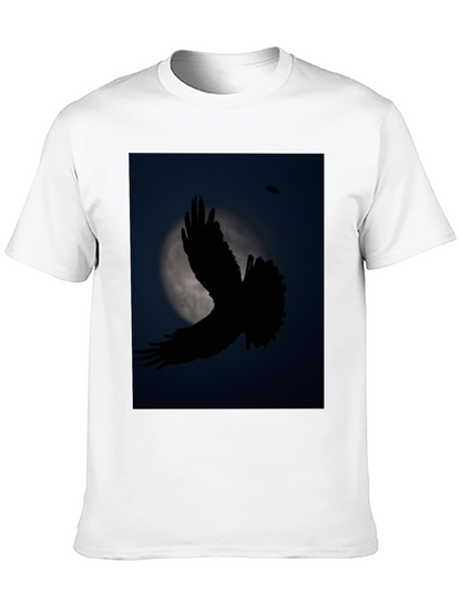 Camiseta Negra con Diseño de Ave Nocturna