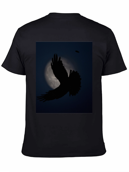 Camiseta Negra con Diseño de Ave Nocturna