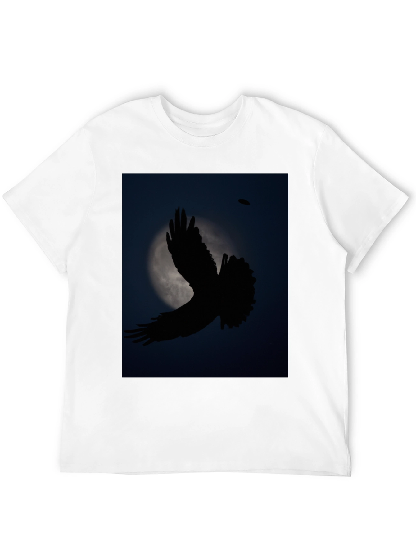 Camiseta Negra con Diseño de Ave Nocturna