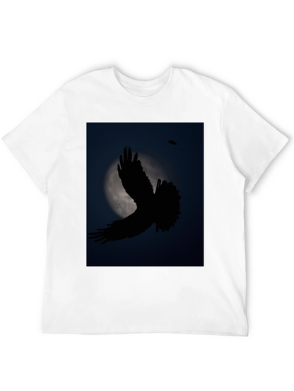 Camiseta Negra con Diseño de Ave Nocturna