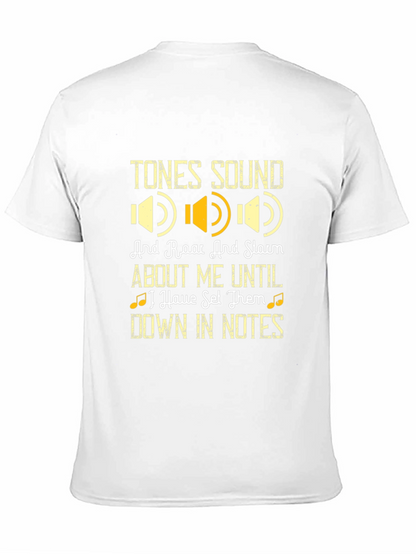 Camiseta Negra con Diseño de Música