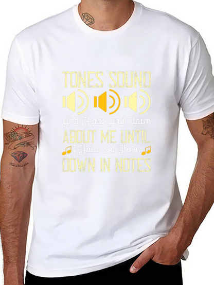 Camiseta Negra con Diseño de Música