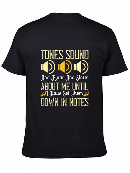 Camiseta Negra con Diseño de Música