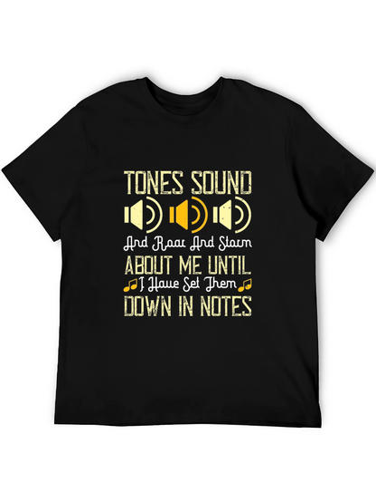 Camiseta Negra con Diseño de Música