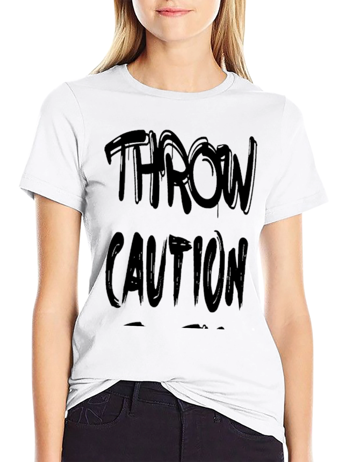Camiseta Negra Throw Caution Casual