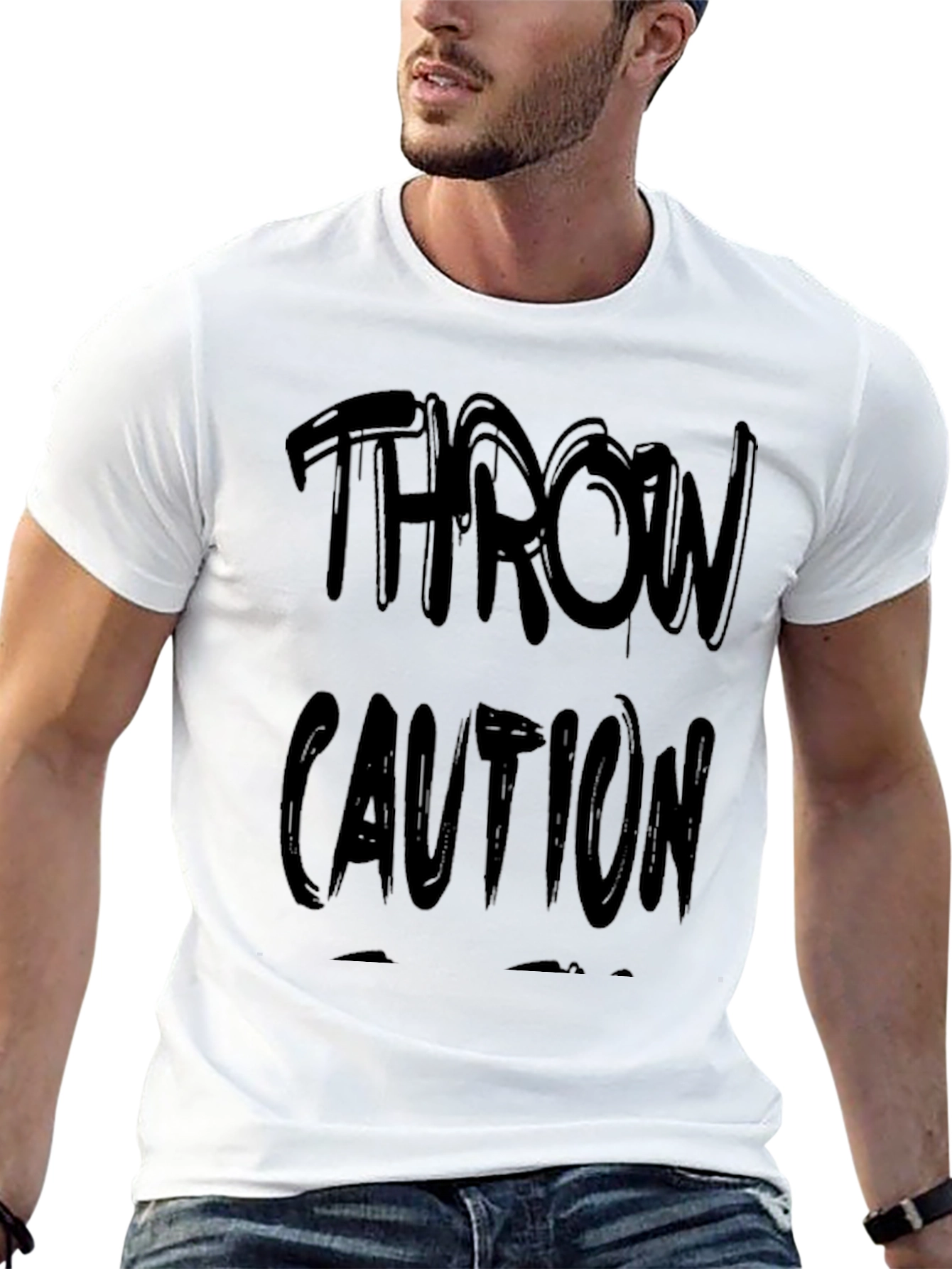Camiseta Negra Throw Caution Casual