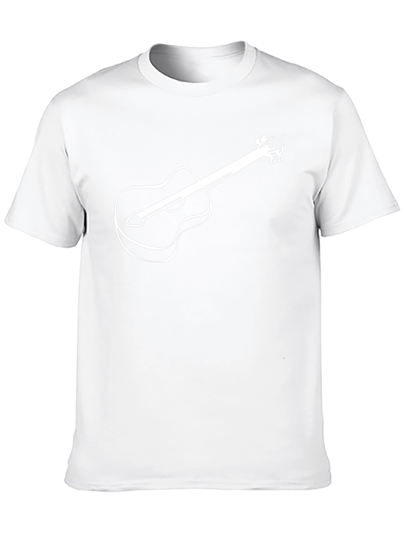 Camiseta Negra con Diseño de Guitarra Blanca