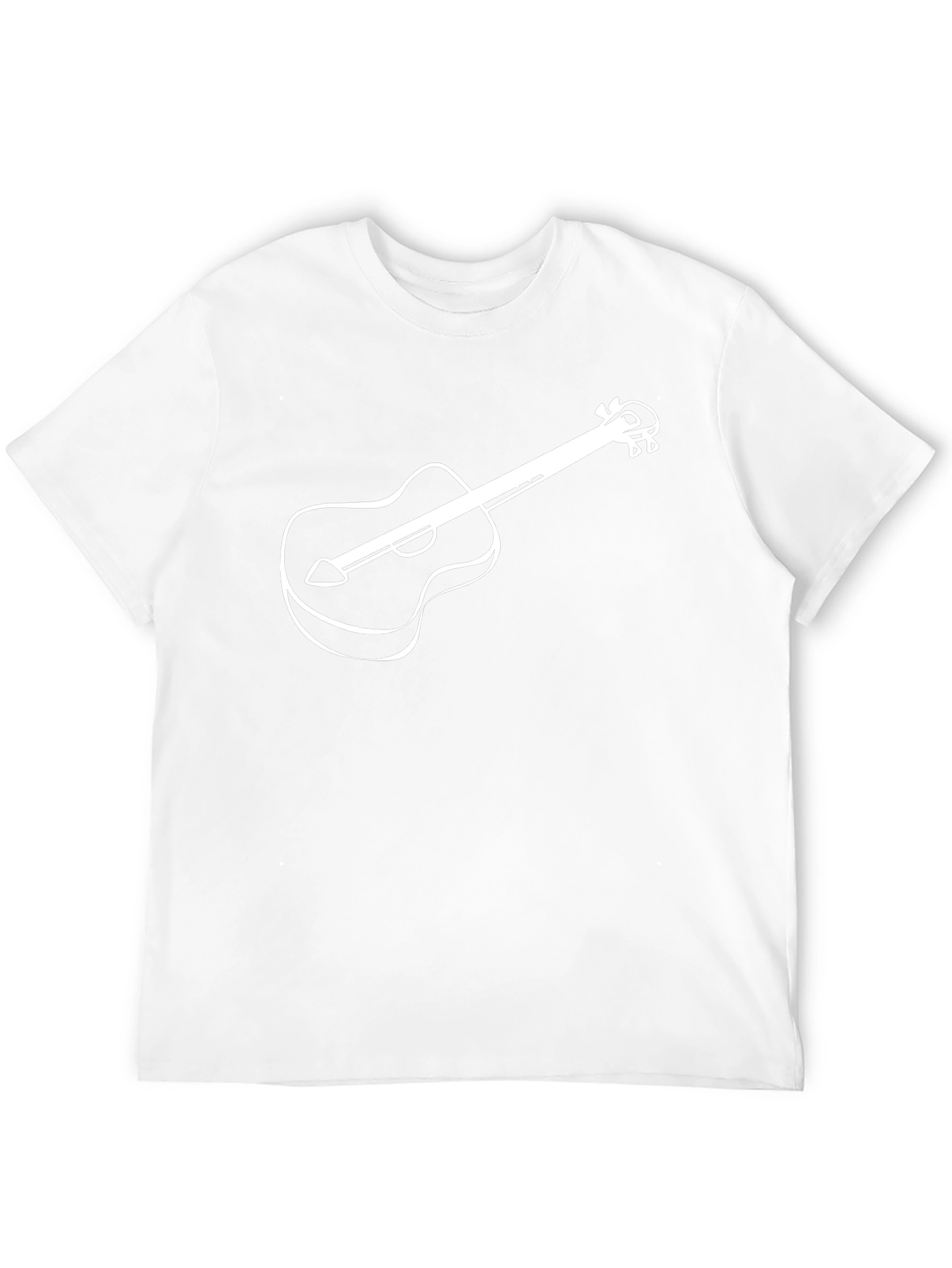Camiseta Negra con Diseño de Guitarra Blanca
