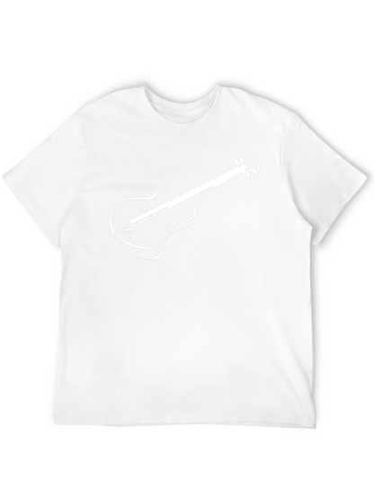 Camiseta Negra con Diseño de Guitarra Blanca