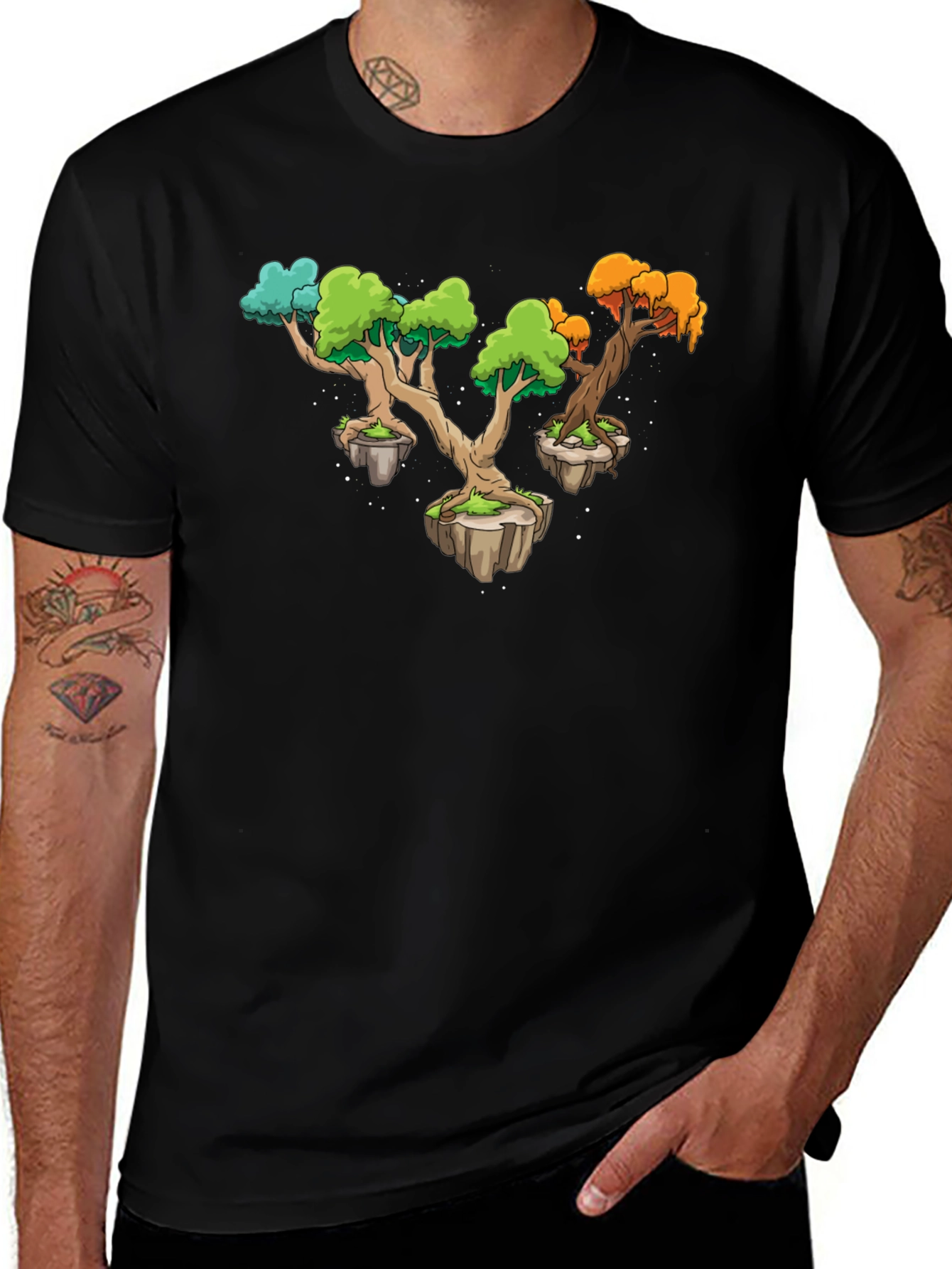 Camiseta Negra Árboles Flotantes Original