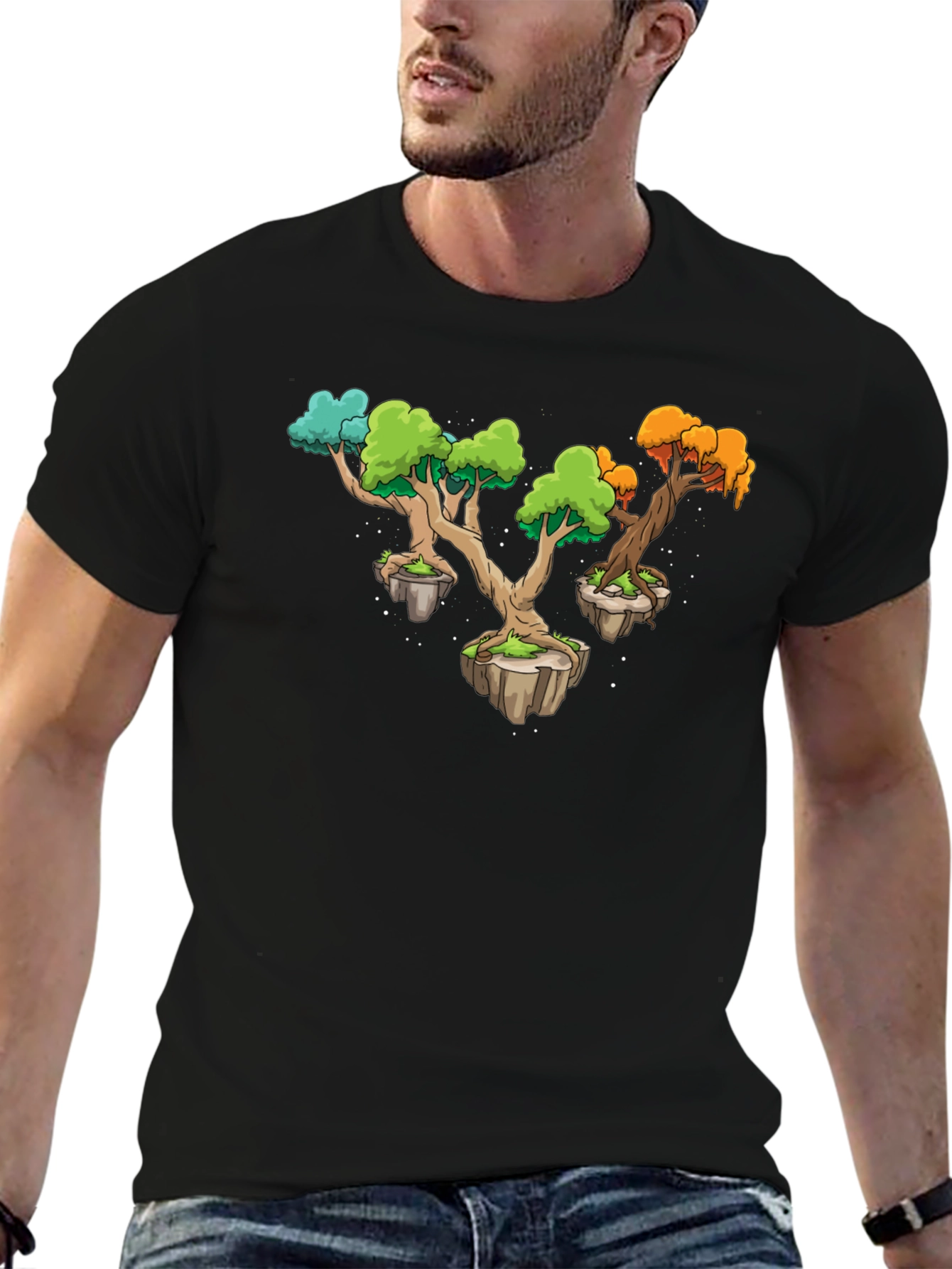 Camiseta Negra Árboles Flotantes Original