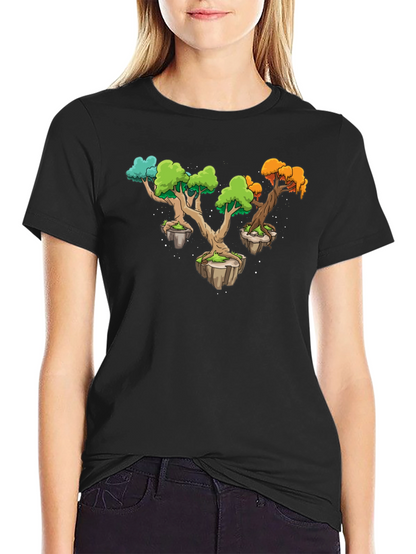 Camiseta Negra Árboles Flotantes Original