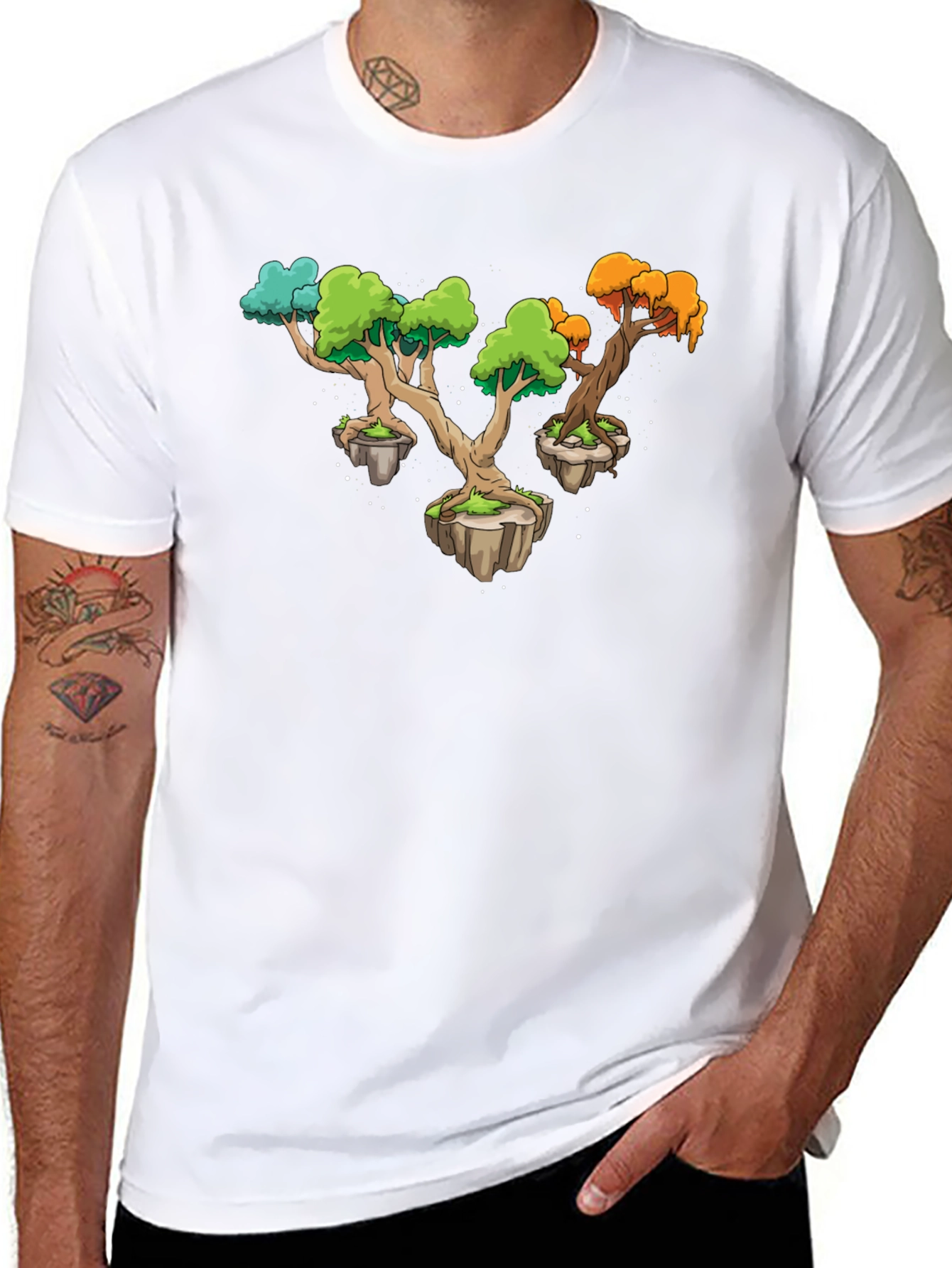 Camiseta Negra Árboles Flotantes Original