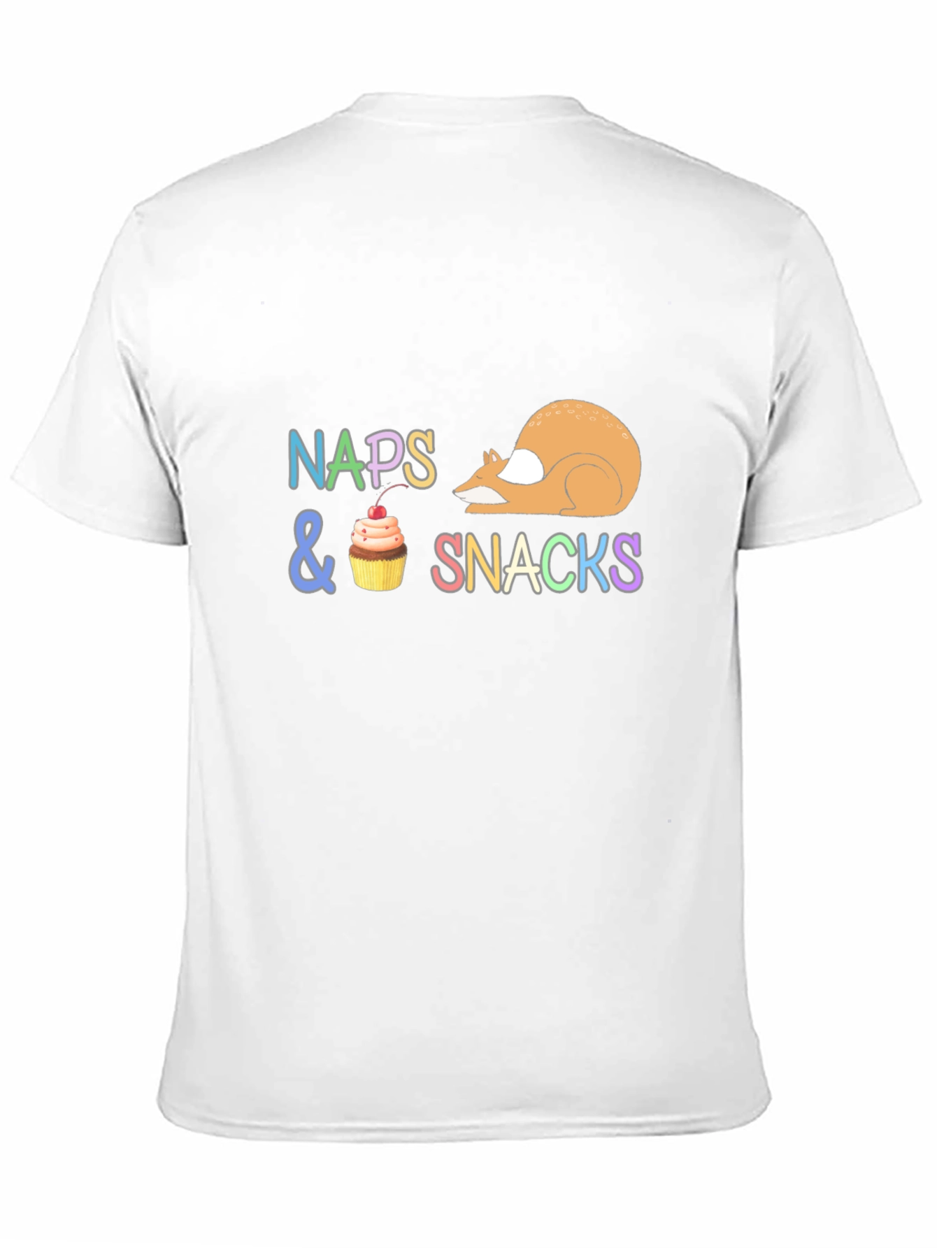 Camiseta Negra con Diseño Divertido Naps & Snacks