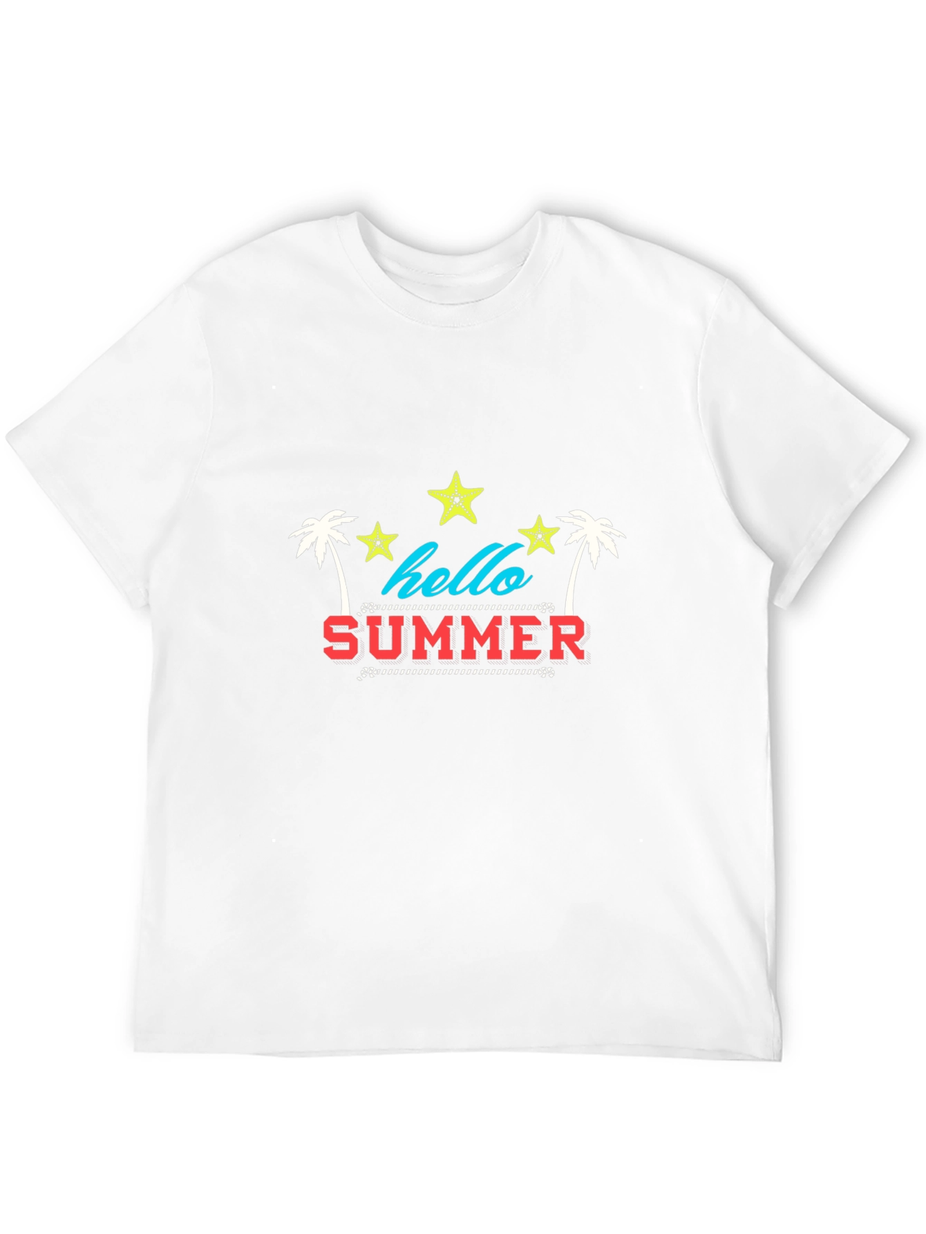 Camiseta Negra Estampada Hello Summer