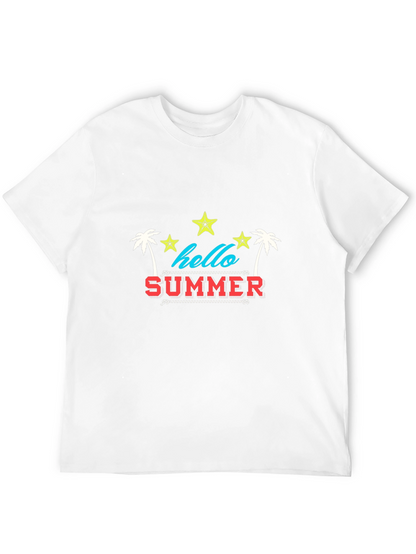 Camiseta Negra Estampada Hello Summer