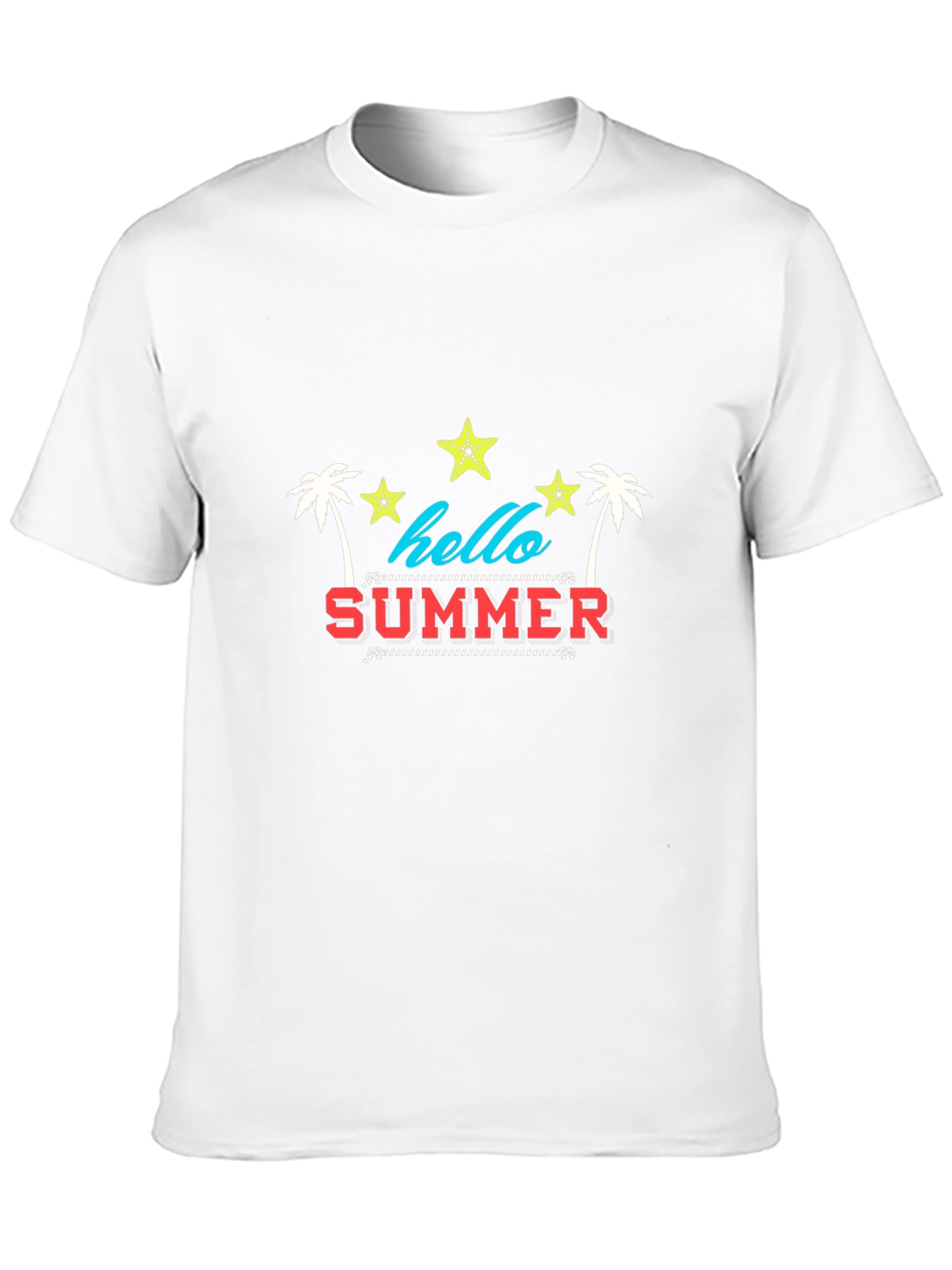 Camiseta Negra Estampada Hello Summer