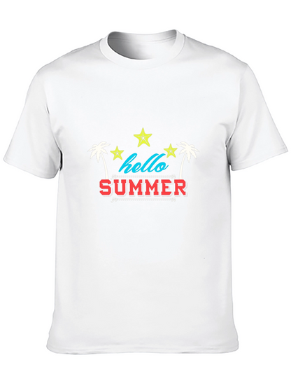 Camiseta Negra Estampada Hello Summer