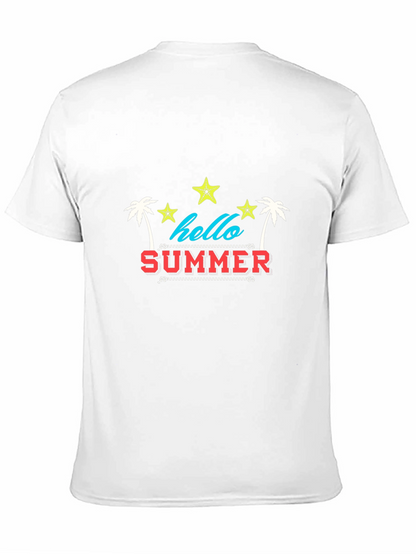 Camiseta Negra Estampada Hello Summer