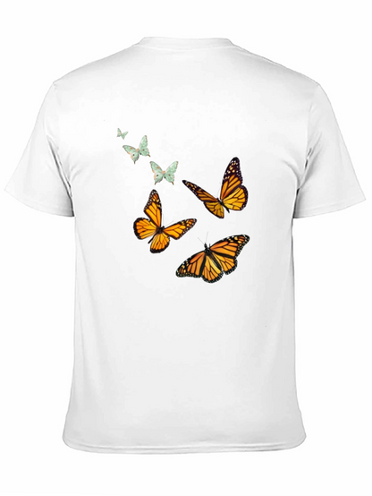 Camiseta Negra con Mariposas Monarca