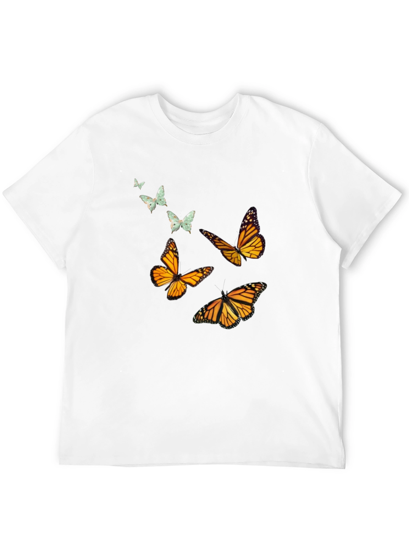 Camiseta Negra con Mariposas Monarca