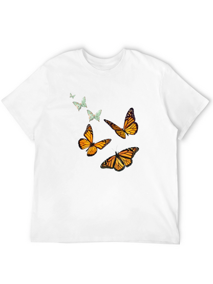Camiseta Negra con Mariposas Monarca