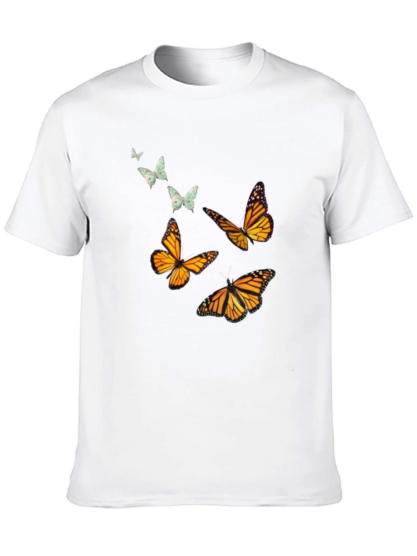 Camiseta Negra con Mariposas Monarca
