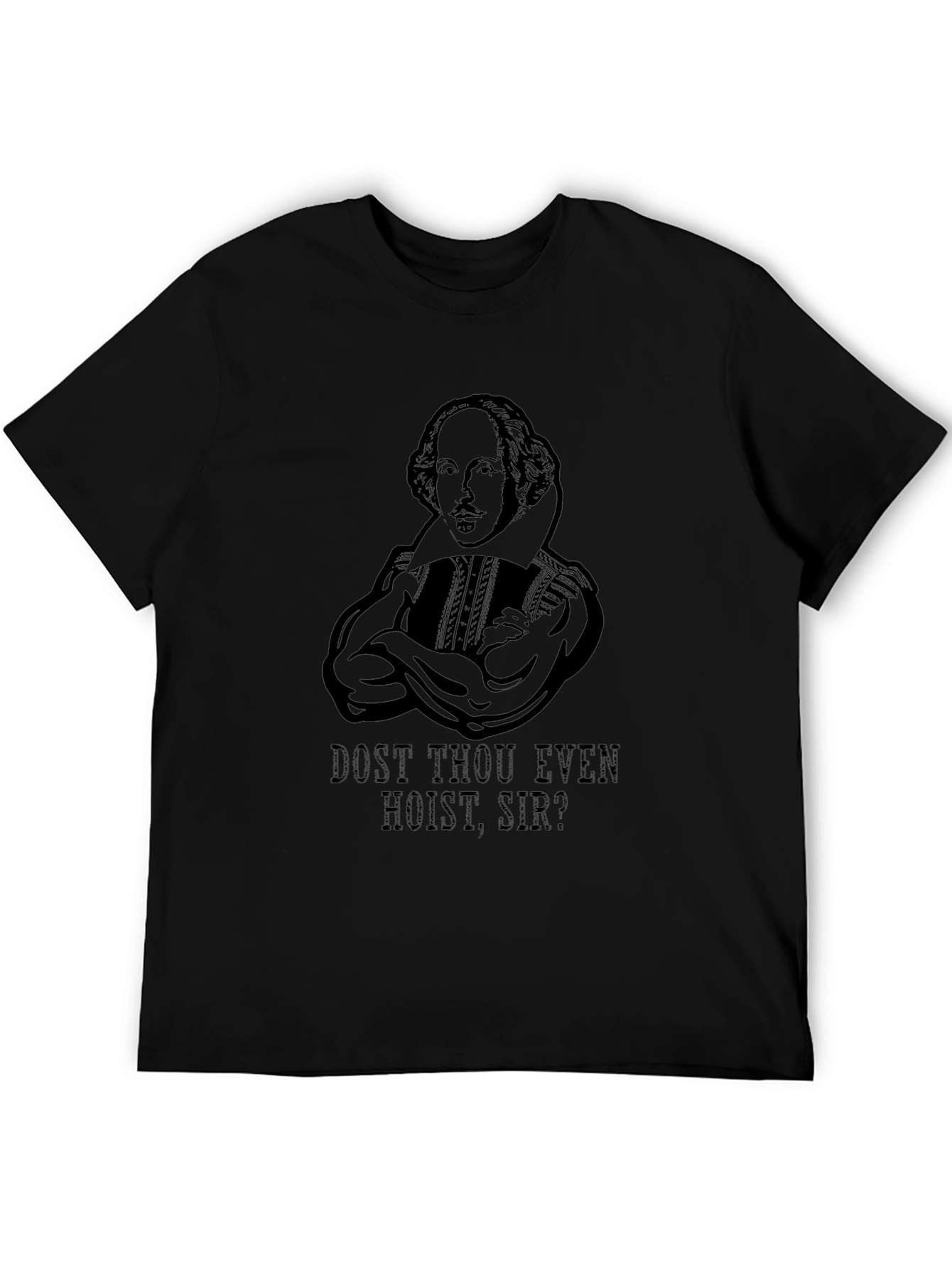 Camiseta Negra Divertida: Shakespeare Musculoso