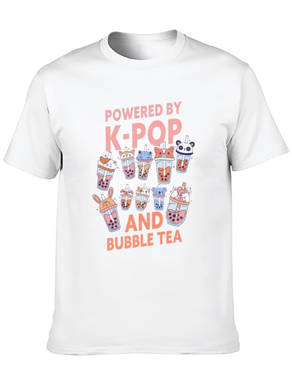 Camiseta Negra K-Pop y Bubble Tea