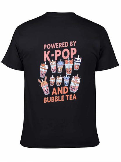 Camiseta Negra K-Pop y Bubble Tea