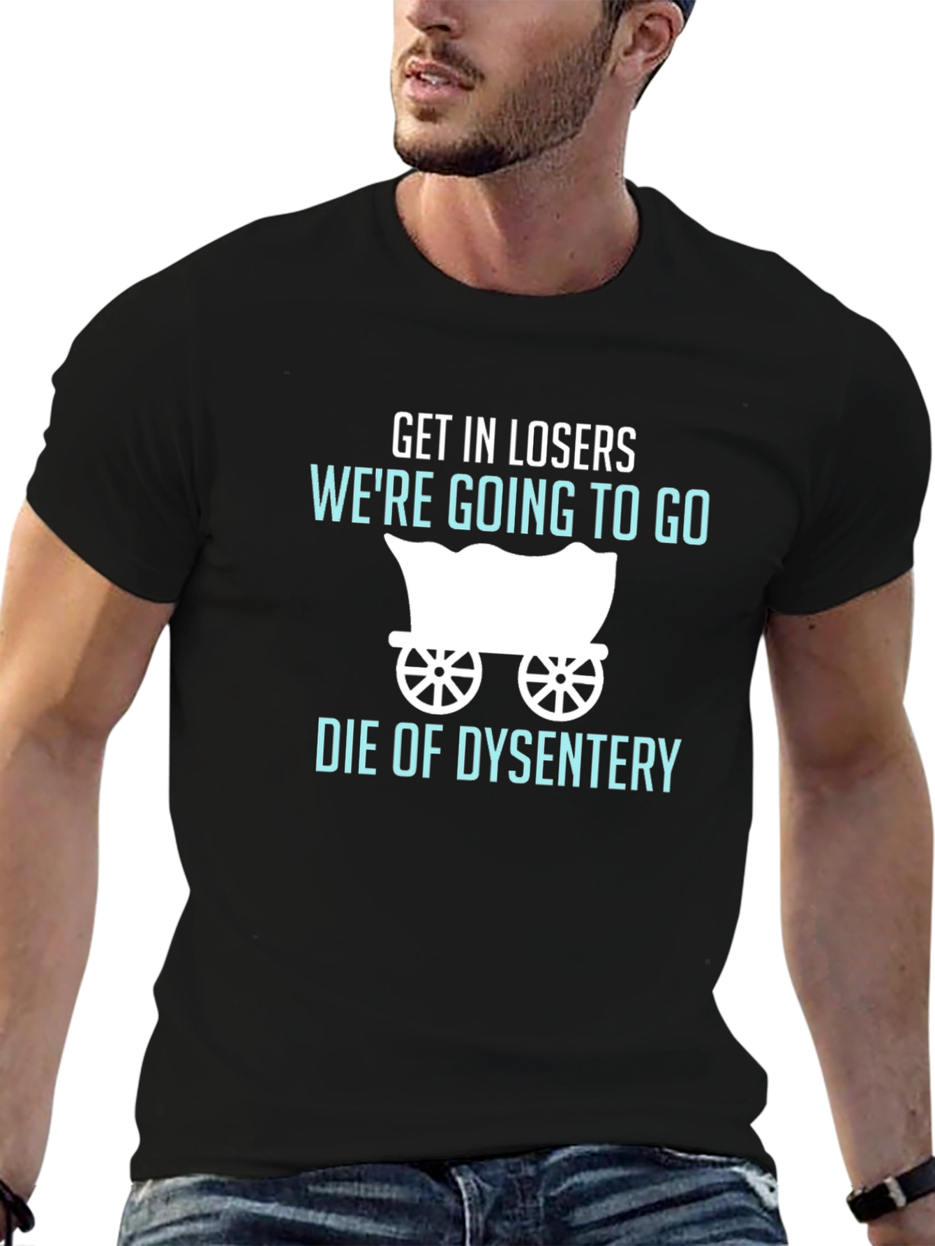 Camiseta Negra: Humor Oregon Trail