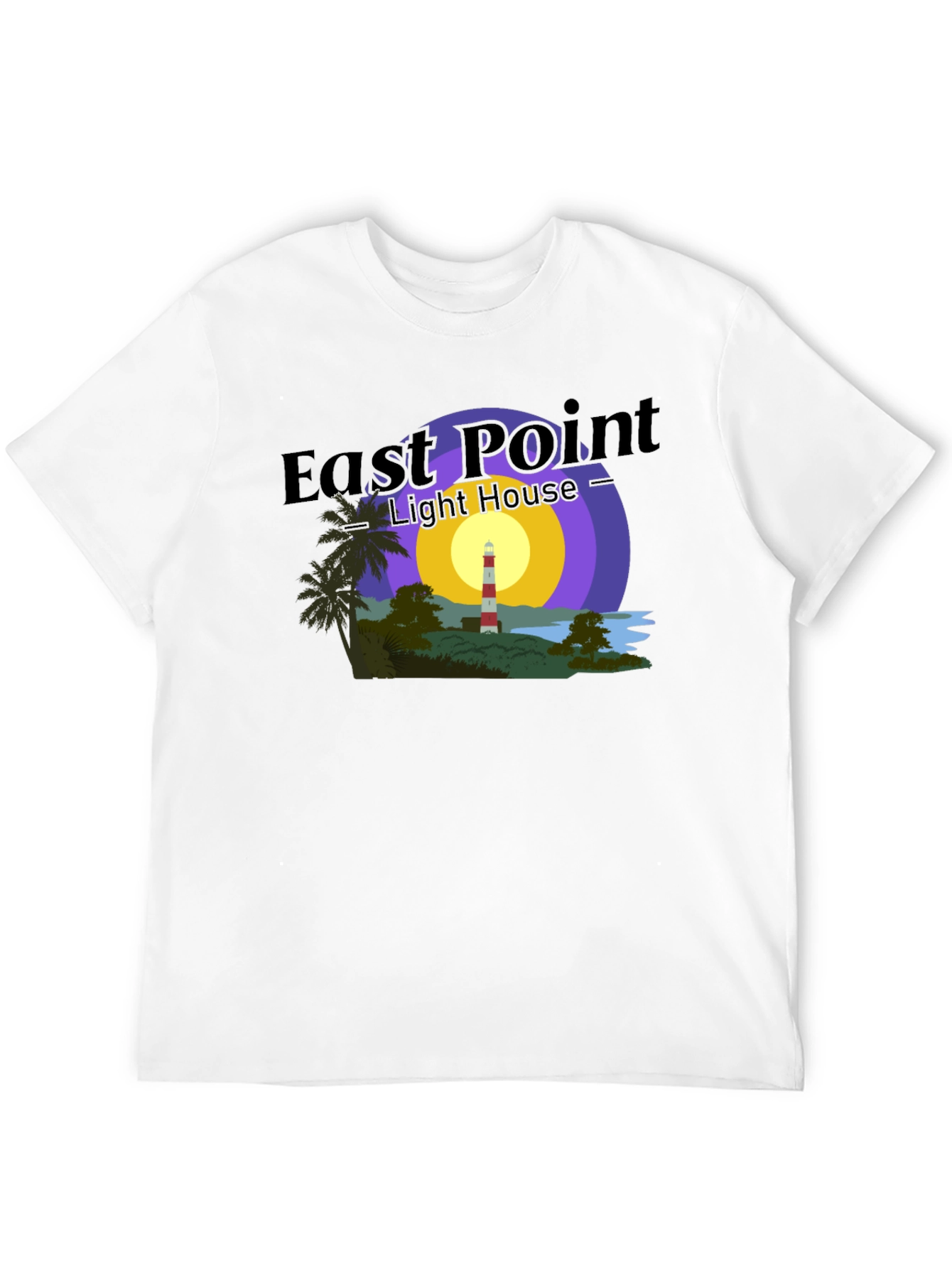 Camiseta Negra con Diseño de Faro East Point
