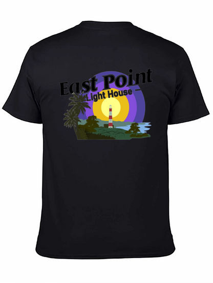 Camiseta Negra con Diseño de Faro East Point