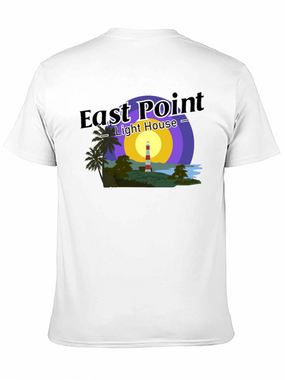 Camiseta Negra con Diseño de Faro East Point