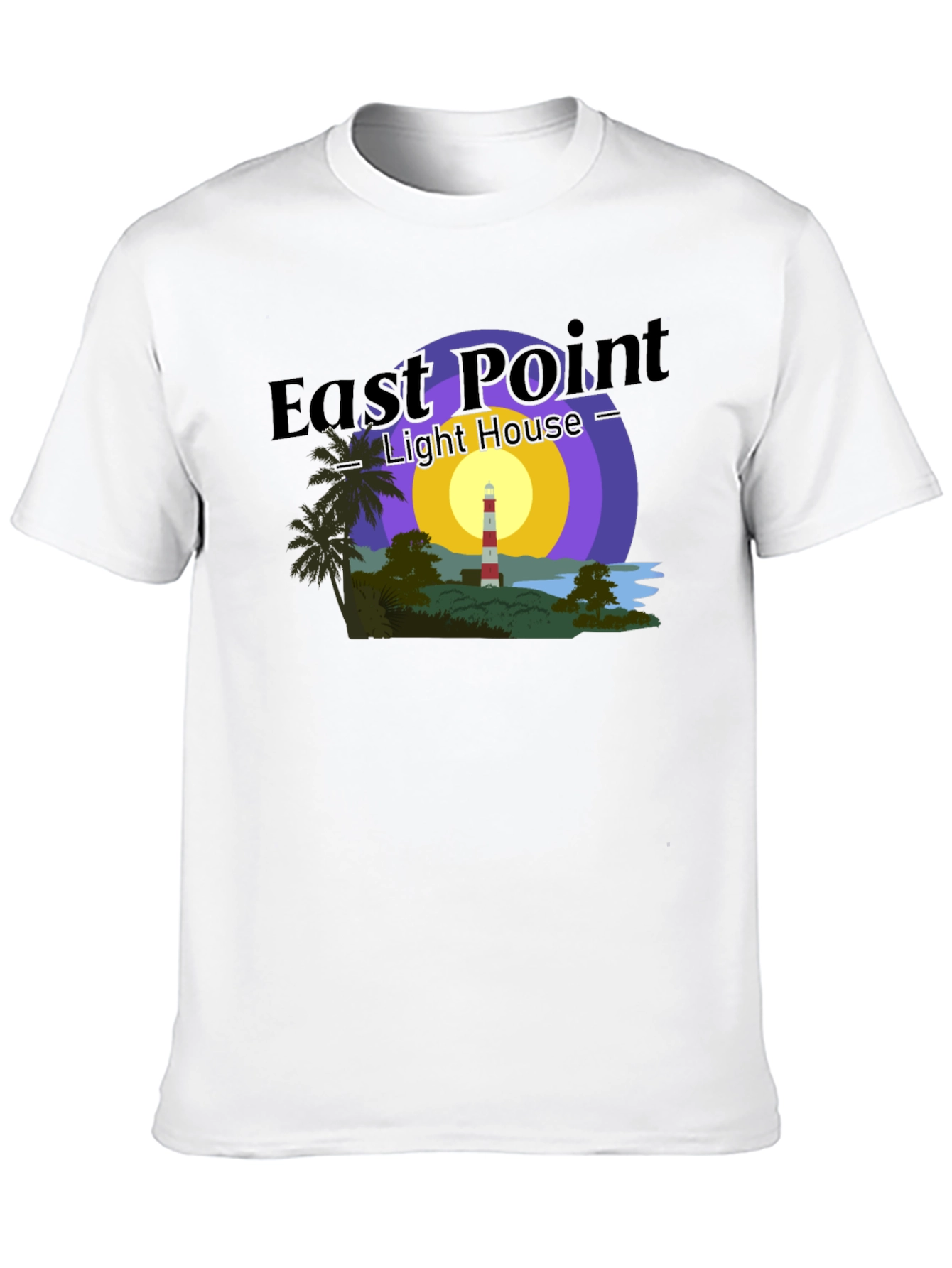 Camiseta Negra con Diseño de Faro East Point
