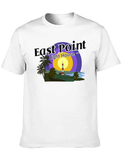 Camiseta Negra con Diseño de Faro East Point
