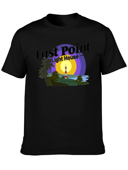 Camiseta Negra con Diseño de Faro East Point