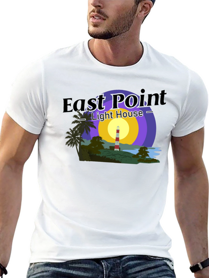 Camiseta Negra con Diseño de Faro East Point