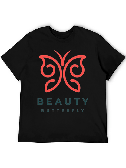 Camiseta Negra Beauty Butterfly para Hombre