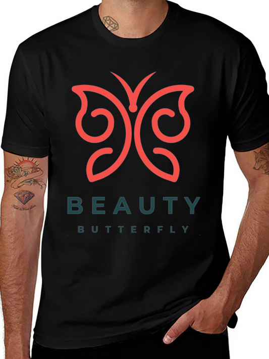 Camiseta Negra Beauty Butterfly para Hombre