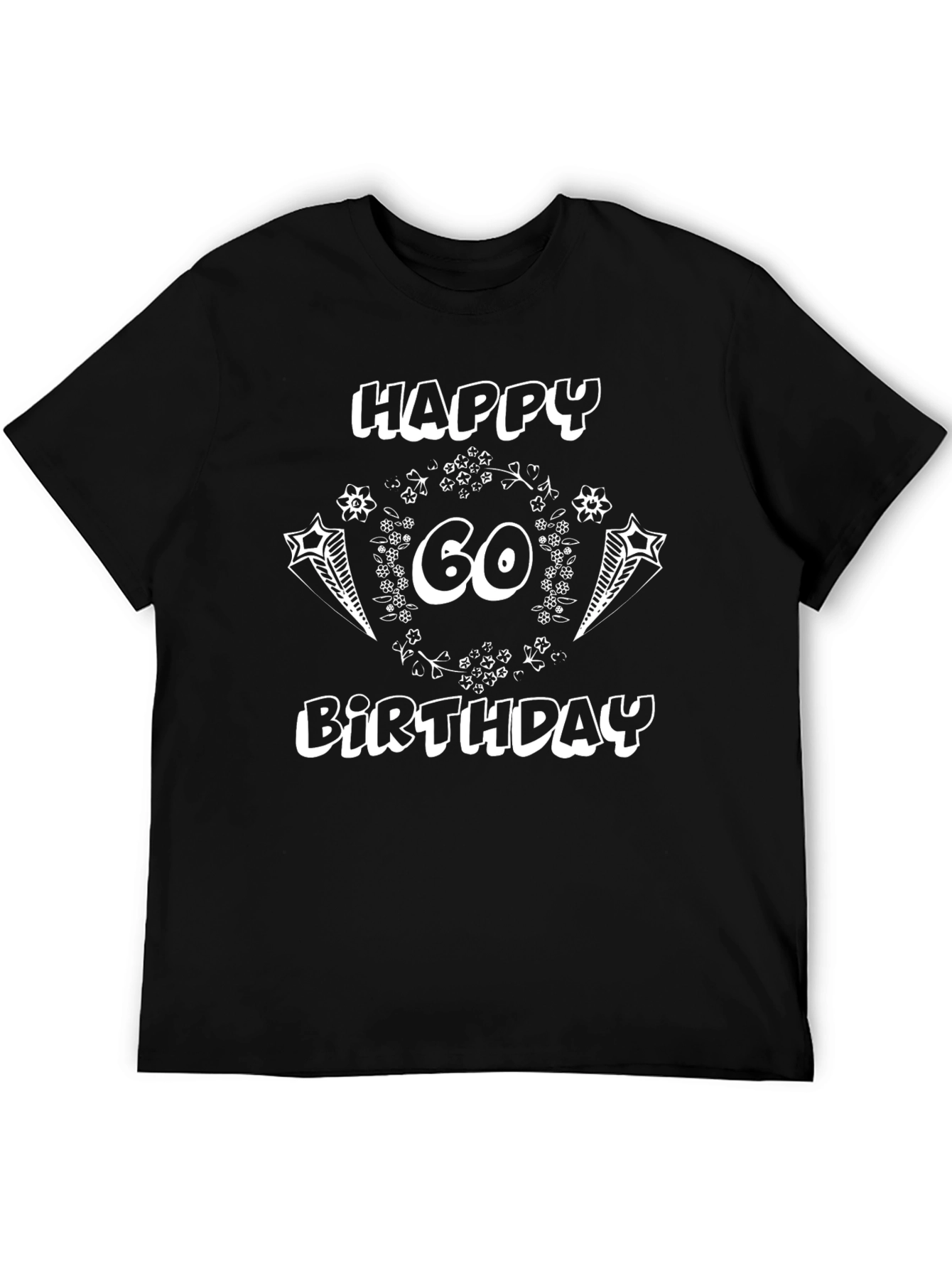 Camiseta Negra Feliz 60 Cumpleaños