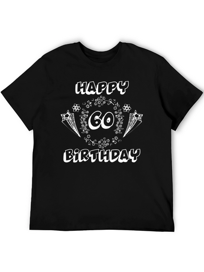 Camiseta Negra Feliz 60 Cumpleaños