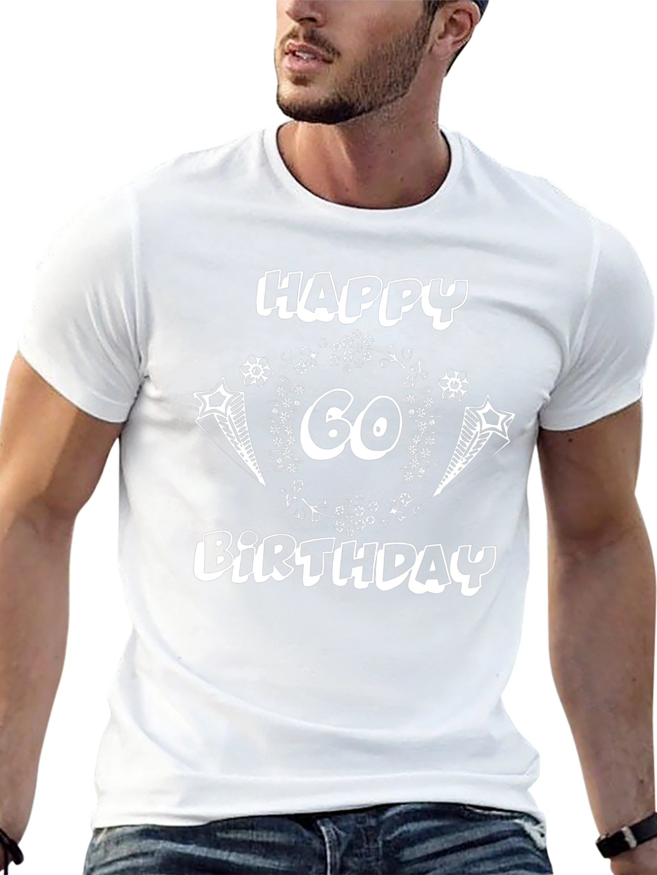 Camiseta Negra Feliz 60 Cumpleaños