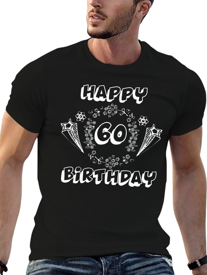 Camiseta Negra Feliz 60 Cumpleaños