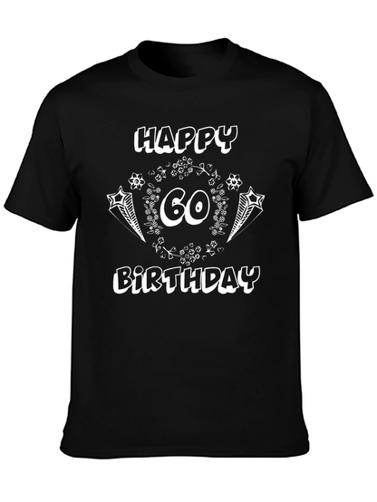 Camiseta Negra Feliz 60 Cumpleaños