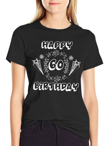 Camiseta Negra Feliz 60 Cumpleaños